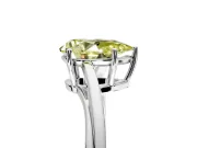 Solitaire Engagement Ring Setting for Fancy Yellow Pear-Shaped Center with Plain Bypass Twist Band and Prong Head in White Gold