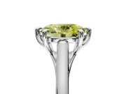 Solitaire Engagement Ring Setting for Fancy Yellow Oval Center with Cathedral Band and Prong Head in Platinum