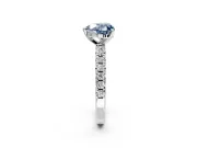 Solitaire Engagement Ring Setting for Fancy Blue Heart-Shaped Center with Large Accents and Prong Head in Platinum