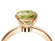 Solitaire Engagement Ring Setting for Fancy Yellow Princess Cut Center with Plain Band and Tulip Prong Head in Rose Gold