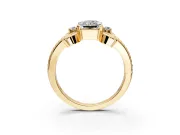 Solitaire Engagement Ring Setting for Radiant Cut Center with Twisted Band and Scroll Prong Head in Yellow Gold