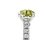 Solitaire Engagement Ring Setting for Fancy Yellow Round Cut Center with Single Row Accent Band and Prong Head in Sterling Silver