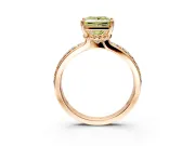 Solitaire Engagement Ring Setting for Fancy Yellow Princess Cut Center with Raised Channel Band and Prong Head in Rose Gold