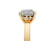 Solitaire Engagement Ring Setting for Cushion Cut Center with Basket Rail and Prong Head in Yellow Gold