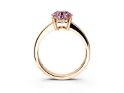 Solitaire Engagement Ring Setting for Fancy Pink Round Cut Center with Channel-Set Accent Band and Prong Head in Rose Gold