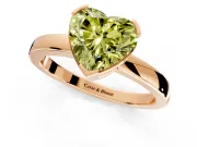 Solitaire Engagement Ring Setting for Fancy Yellow Heart-Shaped Center with Plain Band and Flat Tab Prong Head in Rose Gold