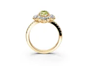 Floral Halo Engagement Ring Setting for Fancy Yellow Marquise Center with Pave Accents and Prong Head in Yellow Gold