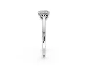 Solitaire Engagement Ring Setting for Cushion Cut Center with Flat-Sided Plain Band and Prong Head in Sterling Silver
