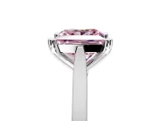 Solitaire Engagement Ring Setting for Fancy Pink Princess Cut Center with Tapered Shoulders and Prong Head in Platinum