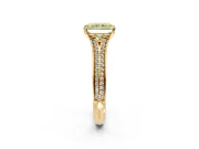 Solitaire Engagement Ring Setting for Fancy Yellow Radiant Cut Center with Pave Rail Split Shank and Prong Head in Yellow Gold