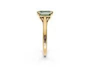 Solitaire Engagement Ring Setting for Fancy Green Asscher Cut Center with Cathedral Band and Prong Head in Yellow Gold