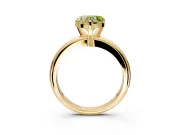 Solitaire Engagement Ring Setting for Fancy Yellow Heart-Shaped Center with Wire Band and Prong Head in Yellow Gold
