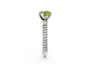 Rope Engagement Ring Setting for Fancy Yellow Round Cut Center with Accent Shoulders and Prong Head in Platinum