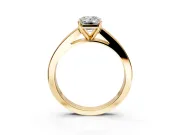 Solitaire Engagement Ring Setting for Emerald Cut Center with Princess Cut Channel Band and Prong Head in Yellow Gold