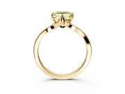 Solitaire Engagement Ring Setting for Fancy Yellow Asscher Cut Center with Plain Split Shank and Prong Head in Yellow Gold