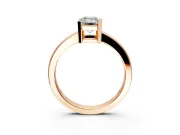 Solitaire Engagement Ring Setting for Emerald Cut Center with Plain Band and Flat Tab Prong Head in Rose Gold