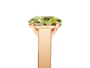 Solitaire Engagement Ring Setting for Fancy Yellow Oval Center with Tapered Split Shoulders and Prong Head in Rose Gold