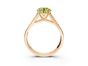 Solitaire Engagement Ring Setting for Fancy Yellow Round Cut Center with Cathedral Channel Band and Prong Head in Rose Gold