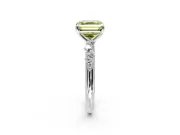 Cluster Engagement Ring Setting for Fancy Yellow Asscher Cut Center with Round Cut Accent Band and Prong Head in Platinum