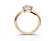 Tension Engagement Ring Setting for Cushion Cut Center with Wide Flat Band and Tension Head in Rose Gold
