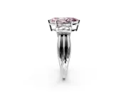 Solitaire Engagement Ring Setting for Fancy Pink Marquise Center with Grooved Bar Accent Band and Prong Head in Platinum