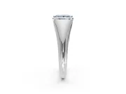 Tension Engagement Ring Setting for Fancy Blue Princess Cut Center with Wide Tapered Band and Tension Head in Platinum