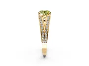 Split Shank Engagement Ring Setting for Fancy Yellow Round Cut Center with Pave Split Shank and Prong Head in Yellow Gold