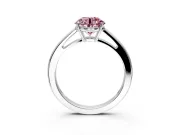 Solitaire Engagement Ring Setting for Fancy Pink Round Cut Center with Open Cathedral Shoulders and Prong Head in Platinum