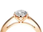 Solitaire Engagement Ring Setting for Marquise Center with Flat-Sided Plain Band and Prong Head in Rose Gold