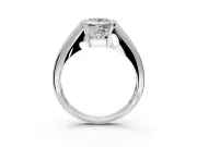 Tension Engagement Ring Setting for Princess Cut Center with Wide Tapered Band and Tension Head in Platinum