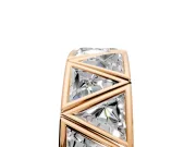 Triangle Lab-Grown Diamond Geometric Men's Wedding Band with Angular Frames in Rose Gold