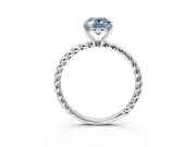 Solitaire Engagement Ring Setting for Fancy Blue Oval Center with 2-Strand Rope Twist Band and Prong Head in Platinum