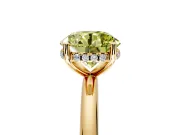 Hidden Halo Engagement Ring Setting for Fancy Yellow Round Cut Center with Thin Round-Wire Band and Prong Head in Yellow Gold