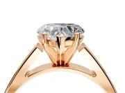 Solitaire Engagement Ring Setting for Heart-Shaped Center with Tapered Split Shoulders and Prong Head in Rose Gold
