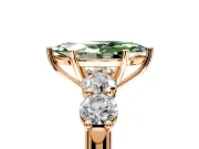 5 Stone Engagement Ring Setting for Fancy Green Marquise Center with Graduated Accents and Prong Head in Rose Gold