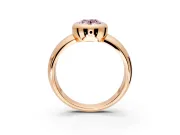 Solitaire Engagement Ring Setting for Fancy Pink Oval Center with Wide Band and Bezel Head in Rose Gold