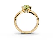 Tension Engagement Ring Setting for Fancy Yellow Oval Center with Wide Flat Band and Tension Head in Yellow Gold