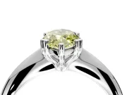 Solitaire Engagement Ring Setting for Fancy Yellow Marquise Center with Reverse Tapered Band and Prong Head in Platinum