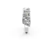 Triangle Lab-Grown Diamond Geometric Men's Wedding Band with Angular Frames in White Gold