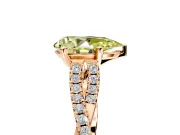 Solitaire Engagement Ring Setting for Fancy Yellow Pear-Shaped Center with Twisted Pave Split Shank and Prong Head in Rose Gold