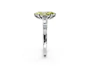 Bar-Set Engagement Ring Setting for Fancy Yellow Marquise Center with Tapered Baguette Accents and Prong Head in Sterling Silver