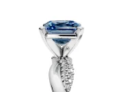 Solitaire Engagement Ring Setting for Fancy Blue Asscher Cut Center with Pave and Plain Crossover and Basket Head in Platinum