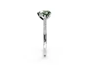 Solitaire Engagement Ring Setting for Fancy Green Heart-Shaped Center with Channel Accents and Prong Head in White Gold