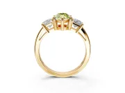 3 Stone Engagement Ring Setting for Fancy Yellow Marquise Center with Matching Side Accents and Prong Head in Yellow Gold