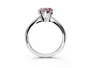 Solitaire Engagement Ring Setting for Fancy Pink Heart-Shaped Center with Knife Ridge Band and Claw Prong Head in Platinum