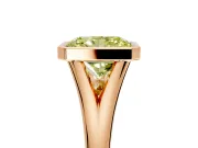 Solitaire Engagement Ring Setting for Fancy Yellow Radiant Cut Center with V Split Shank and Bezel Head in Rose Gold