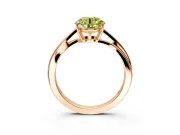 Solitaire Engagement Ring Setting for Fancy Yellow Round Cut Center with Plain Bypass Twist Band and Prong Head in Rose Gold
