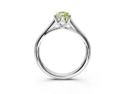 Solitaire Engagement Ring Setting for Fancy Yellow Pear-Shaped Center with Cathedral Band and Prong Head in Sterling Silver