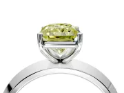 Solitaire Engagement Ring Setting for Fancy Yellow Radiant Cut Center with Wide Knife Ridge Band and Prong Head in Platinum