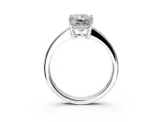 Solitaire Engagement Ring Setting for Radiant Cut Center with Channel-Set Accent Band and Prong Head in Platinum